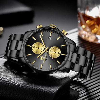 GOLDEN HOUR Fashion Business - Relojes para hombre con cronógrafo,...