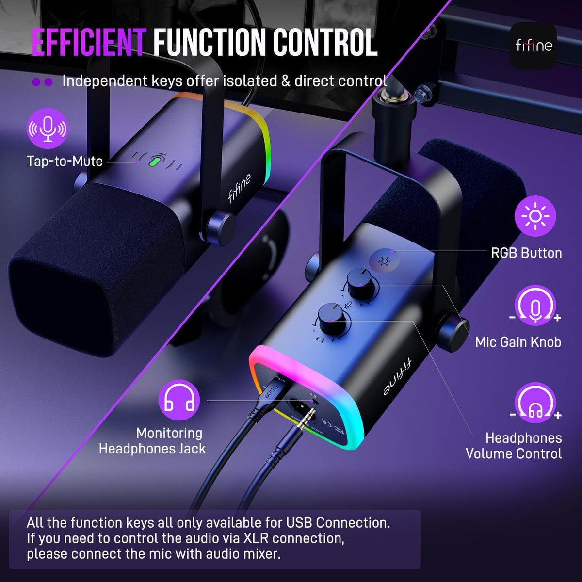 FIFINE AmpliGame AM8T - Juego de micrófonos para juegos XLR\/USB |...