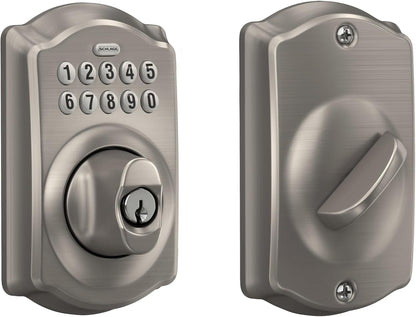 Schlage - Cerradura electrónica para teclado, borde Camelot, níquel...