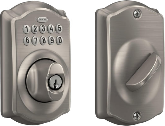 Schlage - Cerradura electrónica para teclado, borde Camelot, níquel...