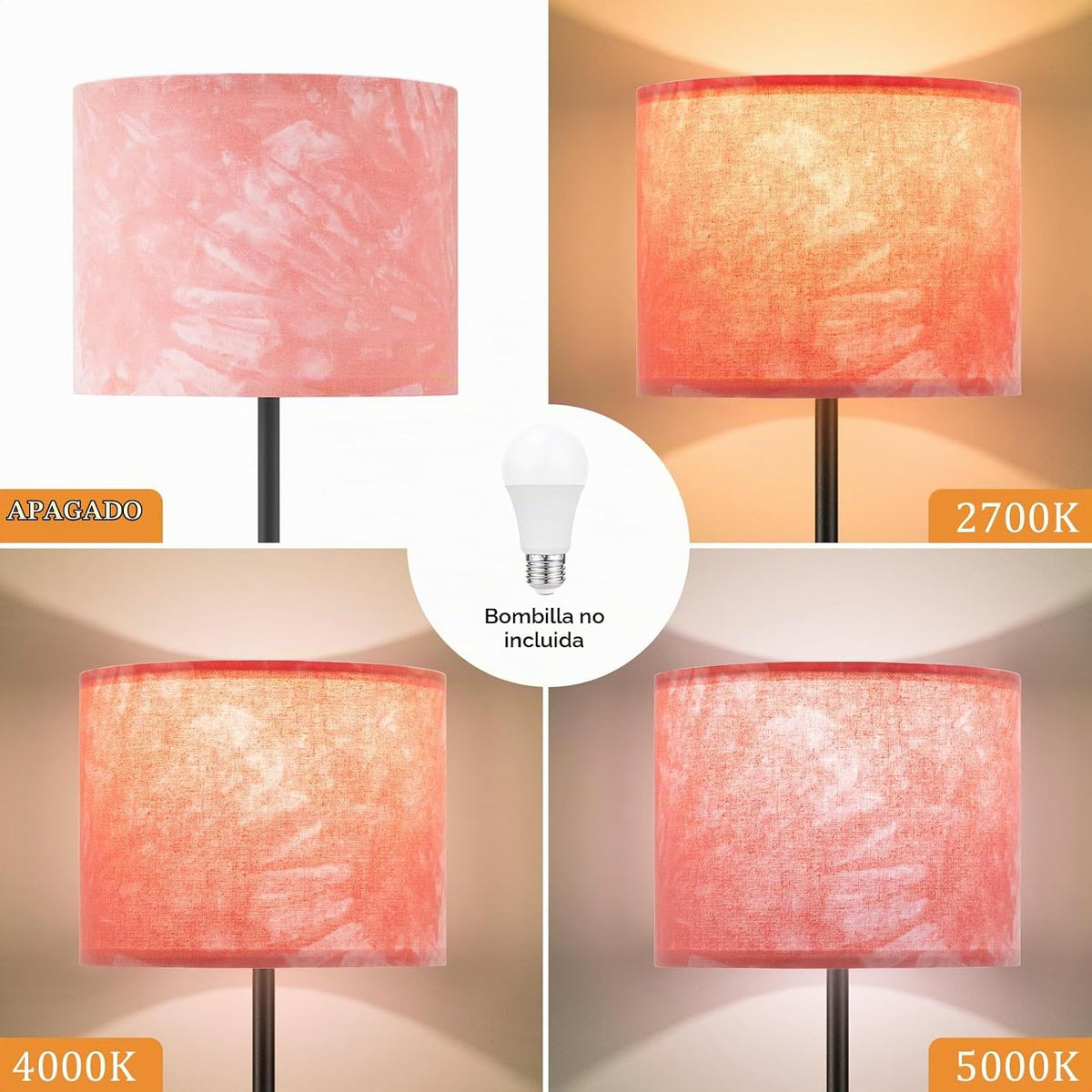 Ambimall Lámpara de pie moderna de 60 pulgadas con pantalla, lámpar...