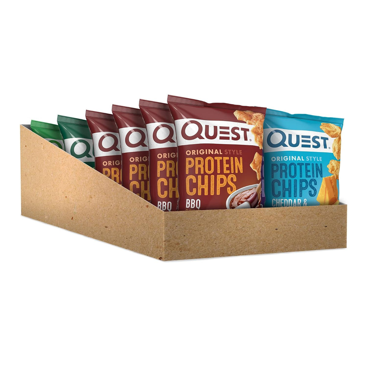 Quest Paquete variado de chips de proteína nutricional (BBQ, Chedda...