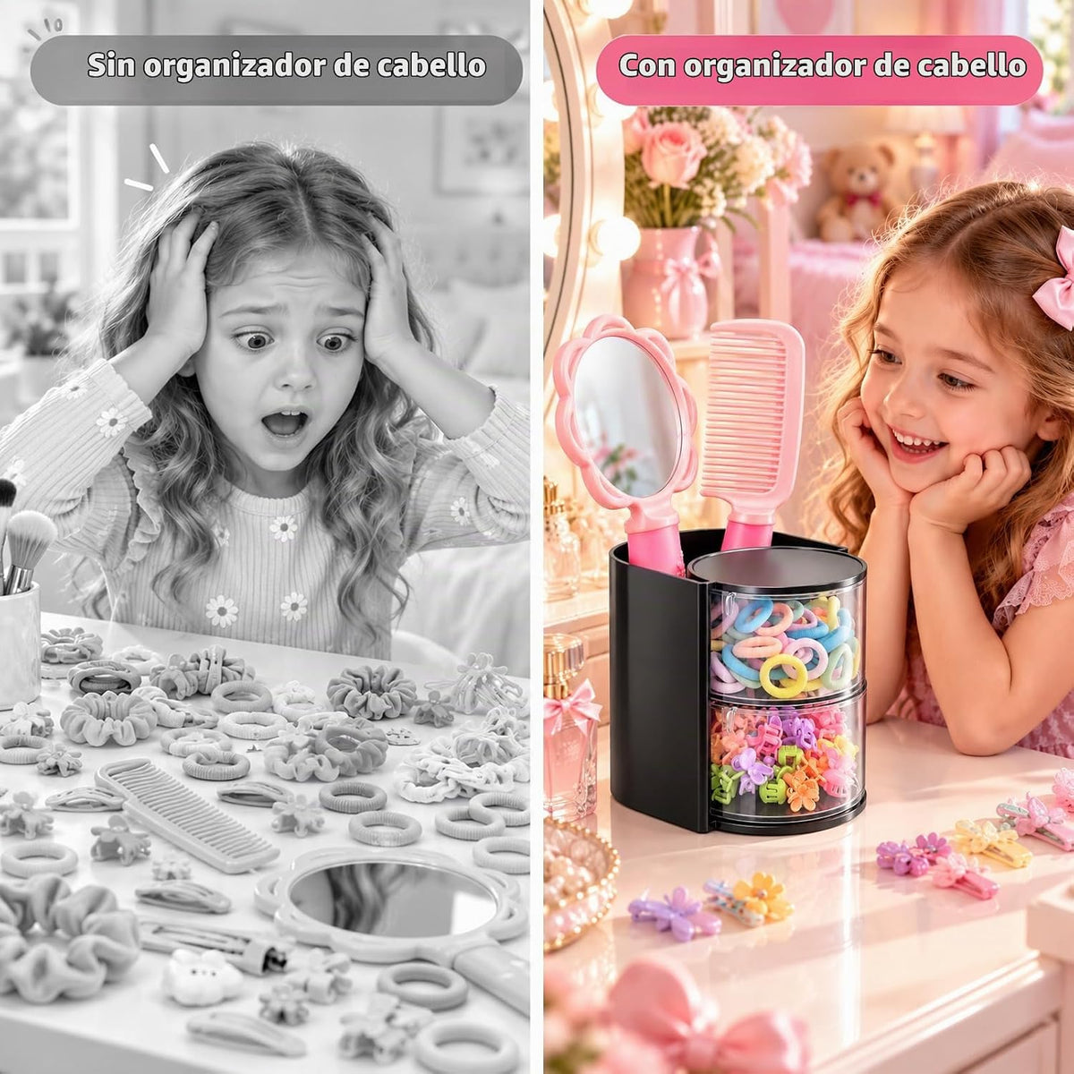 Luscinia Organizador de accesorios para el cabello con soporte para...