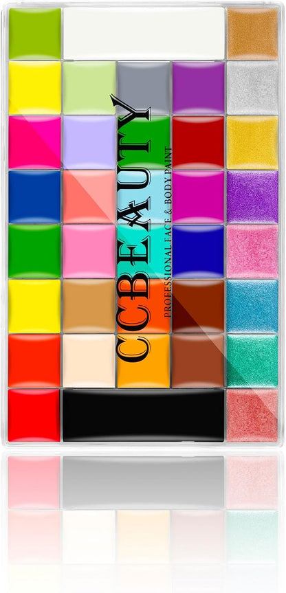CCbeauty - Pintura facial y corporal profesional, kit de paleta gra...