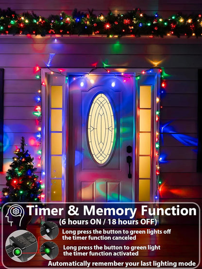 Tira de luces de Navidad multicolor extensibles de 75.8 pies con 20...