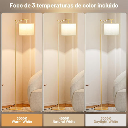 Ambimall Lámpara de pie de 60 pulgadas con 3 temperaturas de color,...