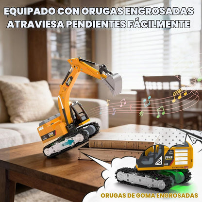 YESHIN Excavadora de control remoto 1\/64, mini vehículo de constru...