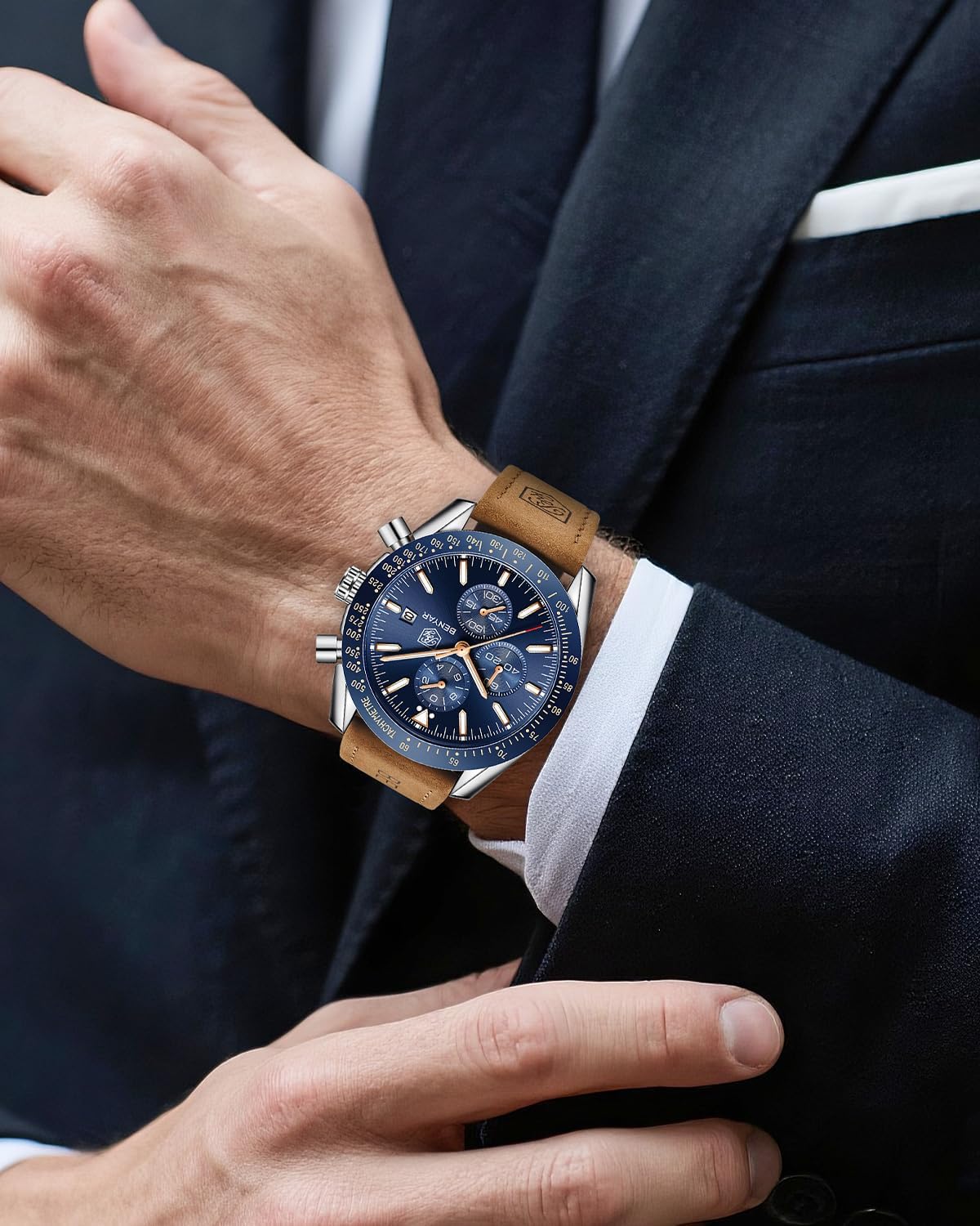 BENYAR Reloj para hombre analógico cronógrafo de cuarzo, impermeabl...
