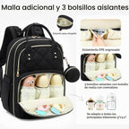 ViveVoy Mochila grande para pañales con cambiador y estuche para ch...