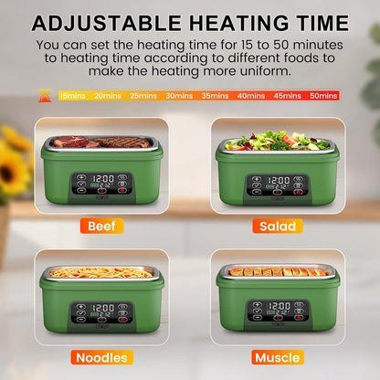 Omboos Lonchera eléctrica inalámbrica con calefacción, XL 6.3 tazas...