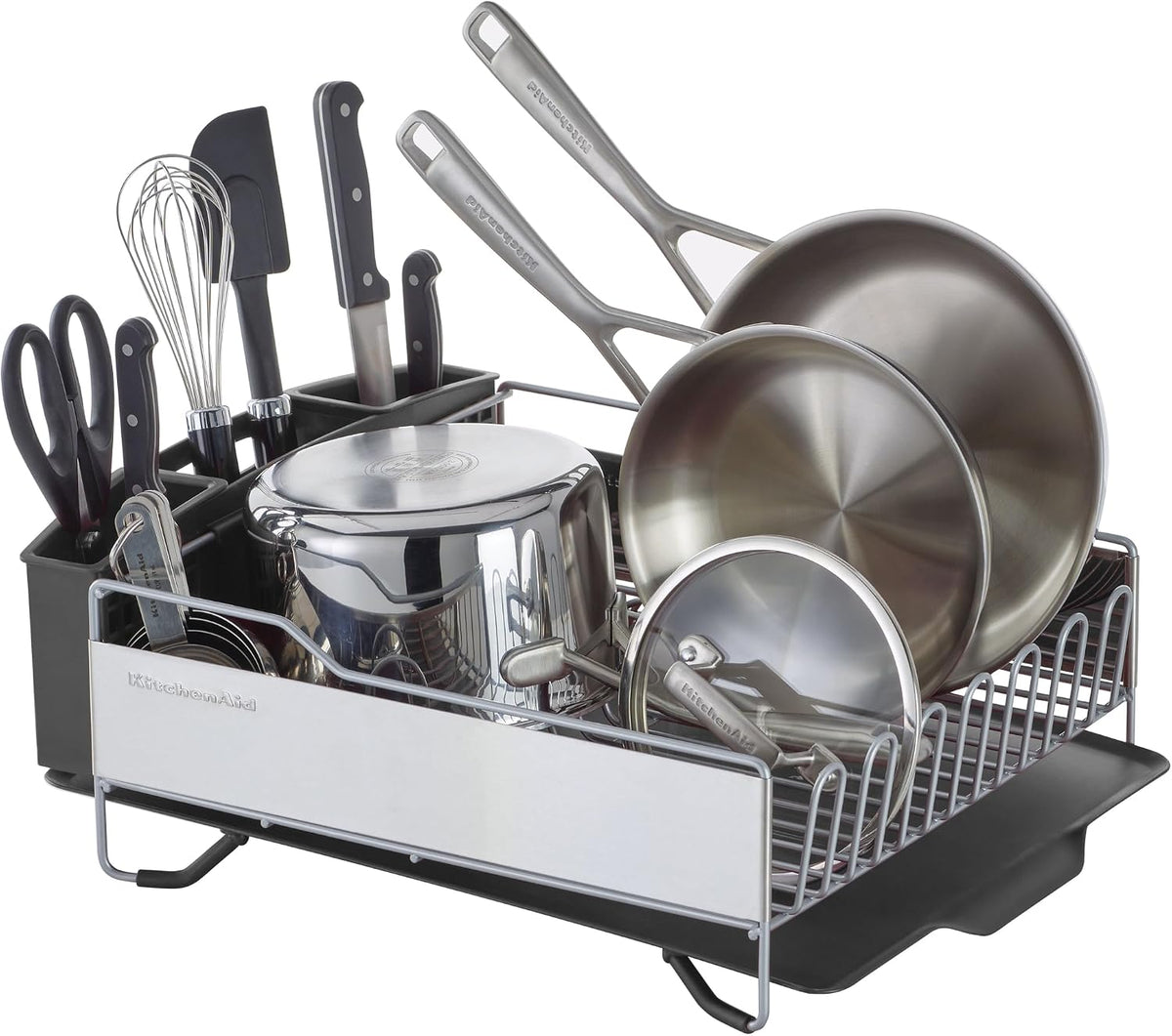 KitchenAid Escurridor de platos de gran capacidad de tamaño complet...