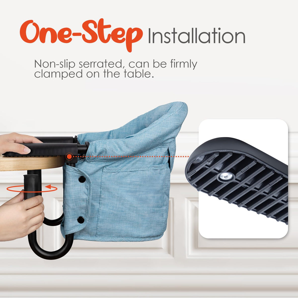 Silla alta de gancho, portátil y plegable para bebés de 6 a 36 mese...