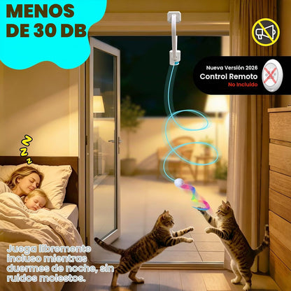 HAPPYCODE Juguete interactivo para gatos, pájaro aleteo y pluma gir...