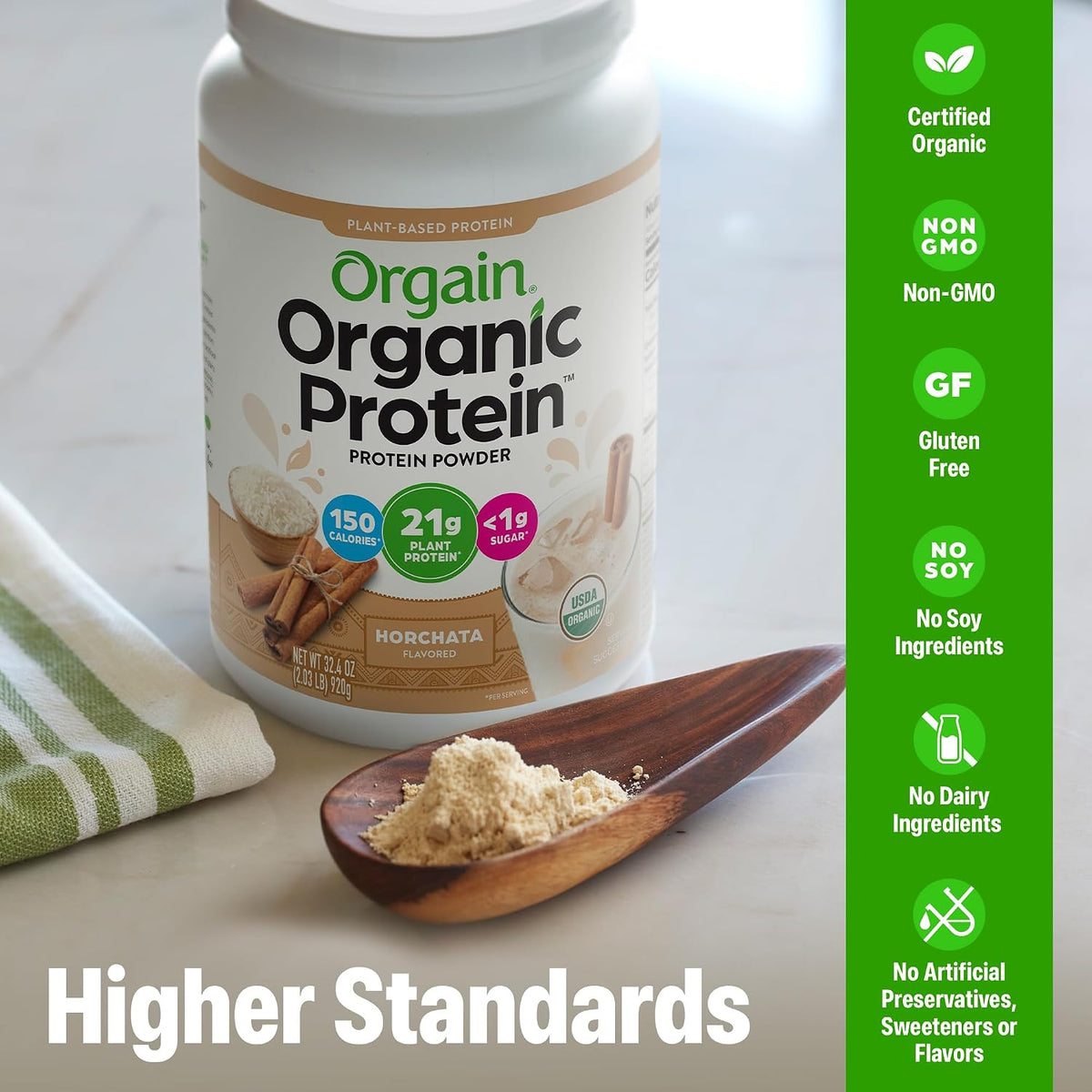 Orgain Proteína en polvo vegana orgánica de 0.74 oz, Horchata, 2.03...