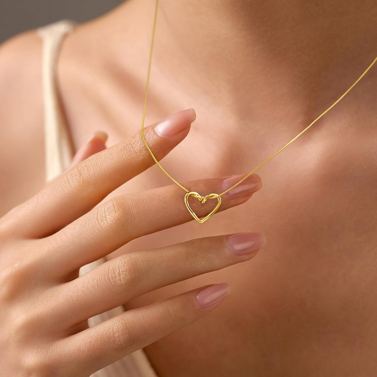 LOVECOM Collar de plata de ley S925 con corazón para mujer, delicad...