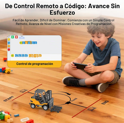 DAOGU mini RC carretilla elevadora juguete grúa de control remoto 2...
