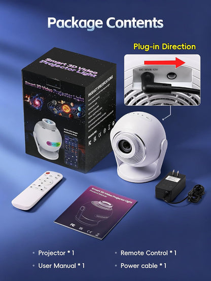 Proyector Galaxy 3D, Altavoz Bluetooth con Proyector Estrella de 60...