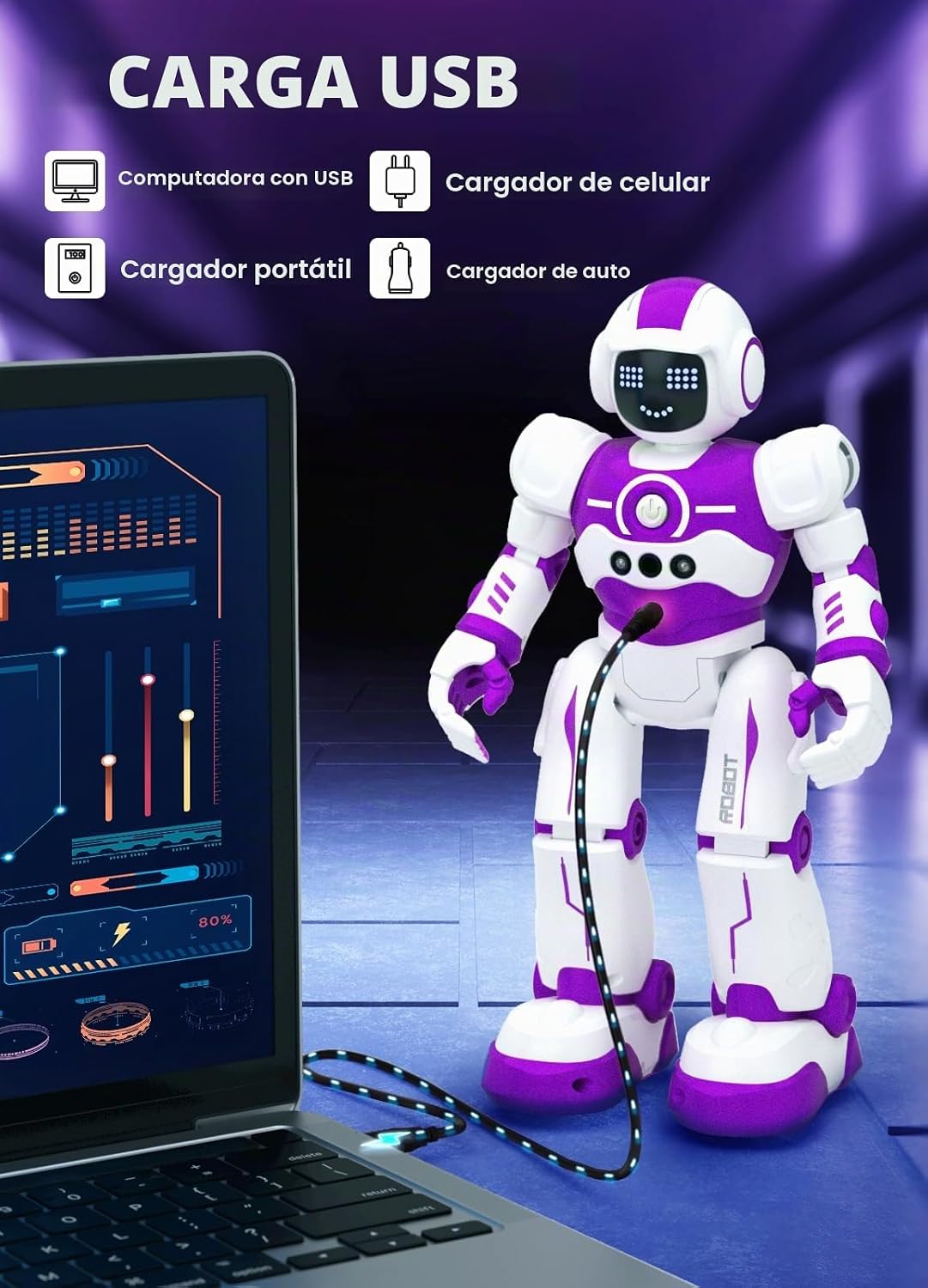 EduCuties Robot Juguetes para niños, robots recargables de control...