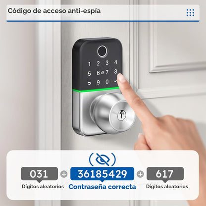 Cerradura de puerta inteligente con teclado y pomo: Cerradura de en...