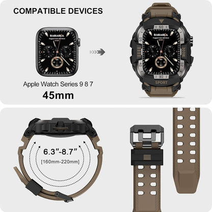 DABAOZA Funda resistente con correa compatible con Apple Watch de 1...