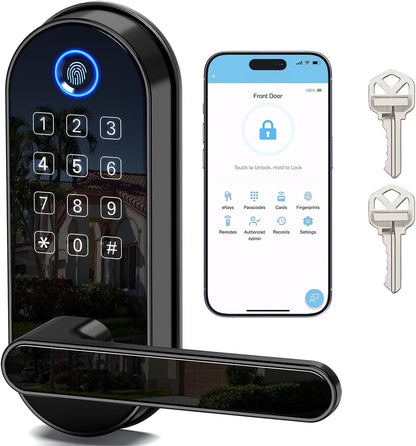 Cerradura inteligente de huellas dactilares Bluetooth con mango y t...