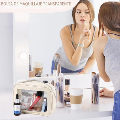 YOPCDJ Bolsa de aseo transparente de 3 piezas, aprobada por la TSA,...