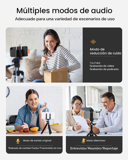 KUKIHO Micrófono Lavalier inalámbrico para iPhone, iPad y Android c...