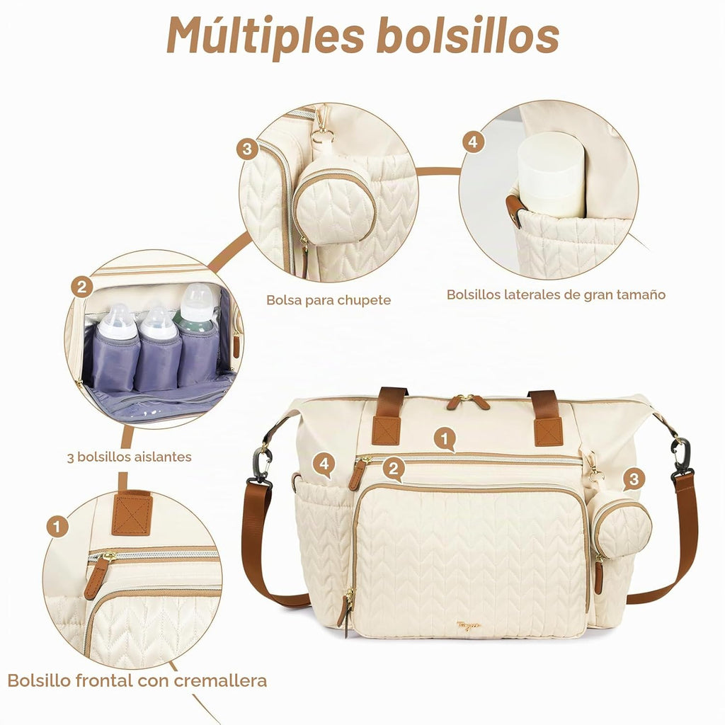 Tonyeee Bolsa de pañales, bolso grande del hospital del bebé para l...