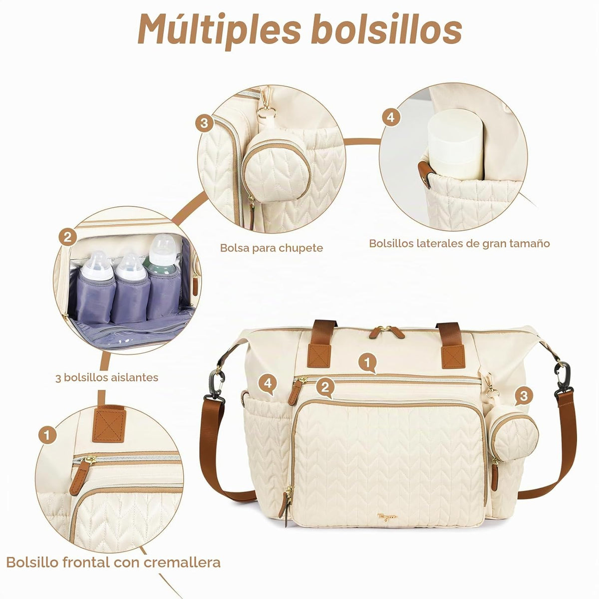 Tonyeee Bolsa de pañales, bolso grande del hospital del bebé para l...