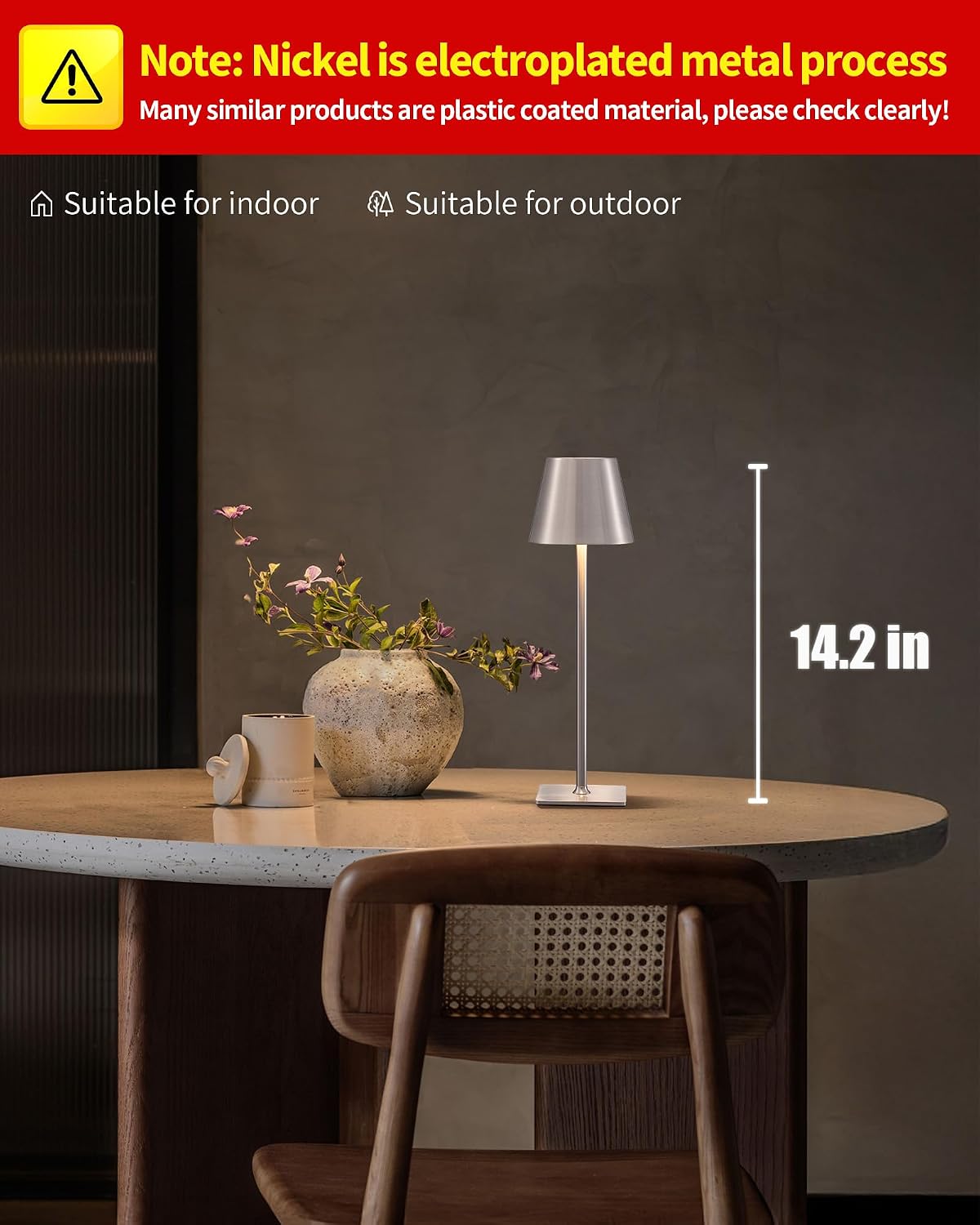 KDG Paquete de 2 Lámparas de Mesa Inalámbricas, Lámpara de Escritor...
