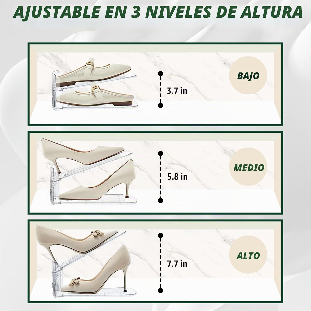 FENRUNXU Organizador de ranuras para zapatos para armario, paquete...