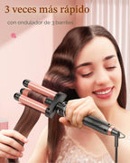 Kinked - Juego de rizador 5 en 1 con plancha plana, 3 barriles, riz...