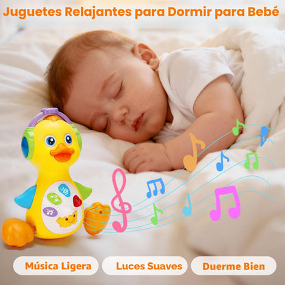 Juguete de pato iluminado musical, bailando que se arrastra en movi...