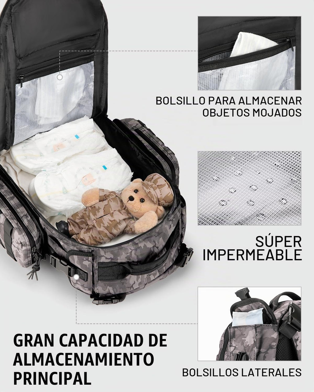 Dinictis Mochila para pañales para papá con cambiador de pañales |...