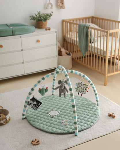 Blissful Diary Baby Play Gym Mat, tapete de juego con 6 juguetes de...
