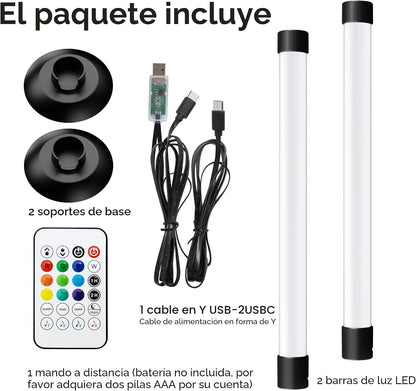 NBBUFF IC+RGBW - Barra de luz LED alimentada por USB con aplicación...