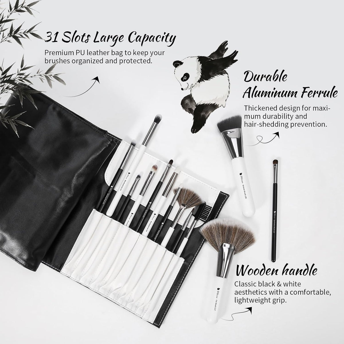 DUcare Juego de 31 brochas de maquillaje profesional con organizado...