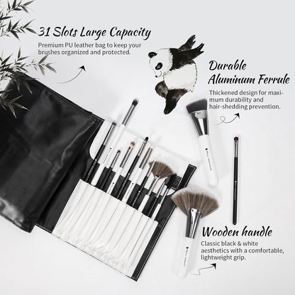 DUcare Juego de 31 brochas de maquillaje profesional con organizado...