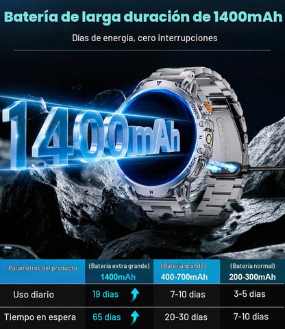 LIGE Relojes inteligentes militares para hombres (2 bandas), pantal...