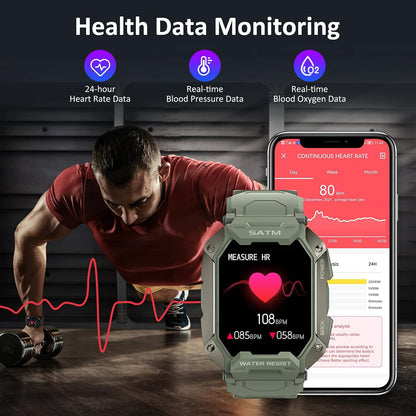 AMAZTIM Relojes inteligentes para hombres y mujeres 5ATM e IP69K |...