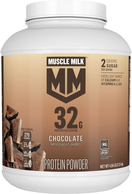 Pó de Proteína Genuína Muscle Milk, Chocolate, 4.94 Libras, 32 Porc...