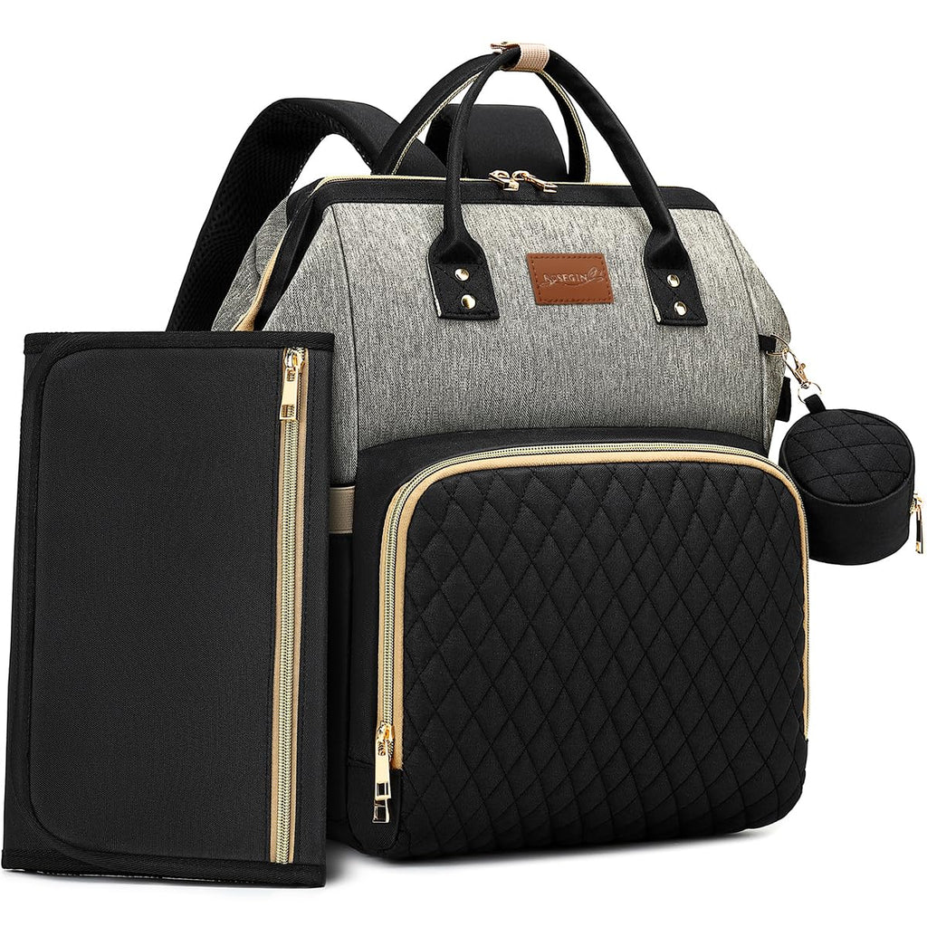 ROSEGIN Mochila para pañales con cambiador, funda para chupete, bol...