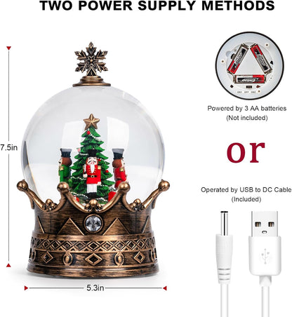 Bola de nieve cascanueces, linterna de Navidad iluminada musical co...