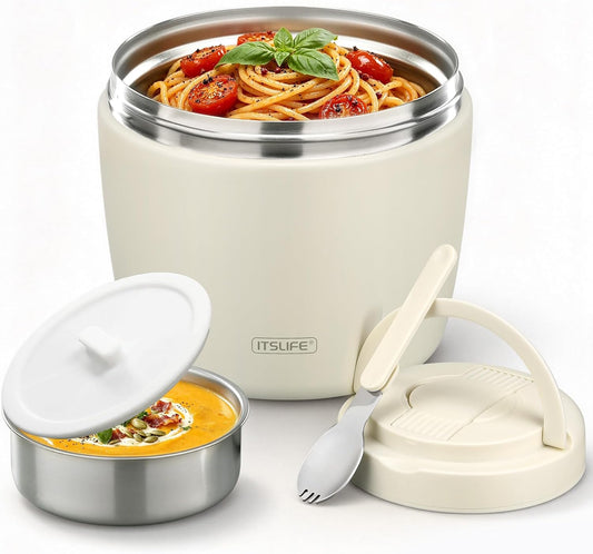 Itslife Termo de sopa aislado de 32 onzas, tarro de alimentos de ac...