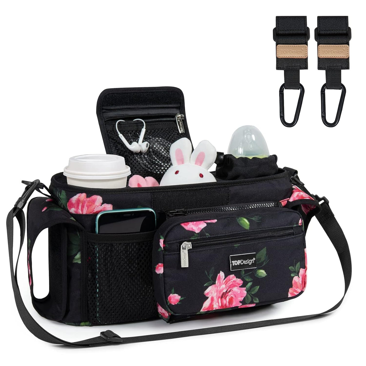 TOPDesign Organizador universal para cochecito de bebé, carrito de...