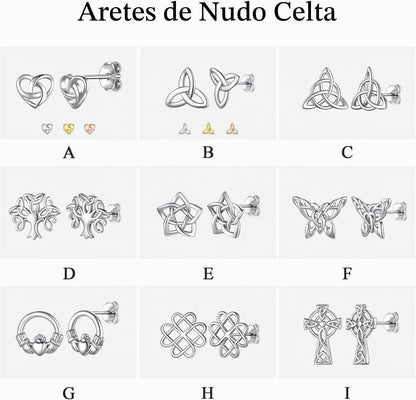 ChicSilver Pendientes celtas para mujer de plata de ley hipoalergén...