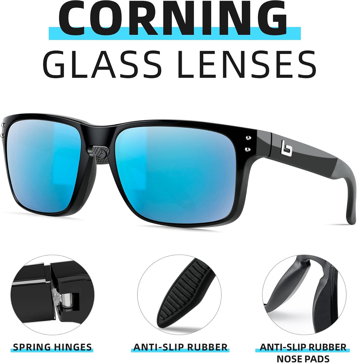 BNUS Corning Gafas de sol con lentes de vidrio para hombres y mujer...