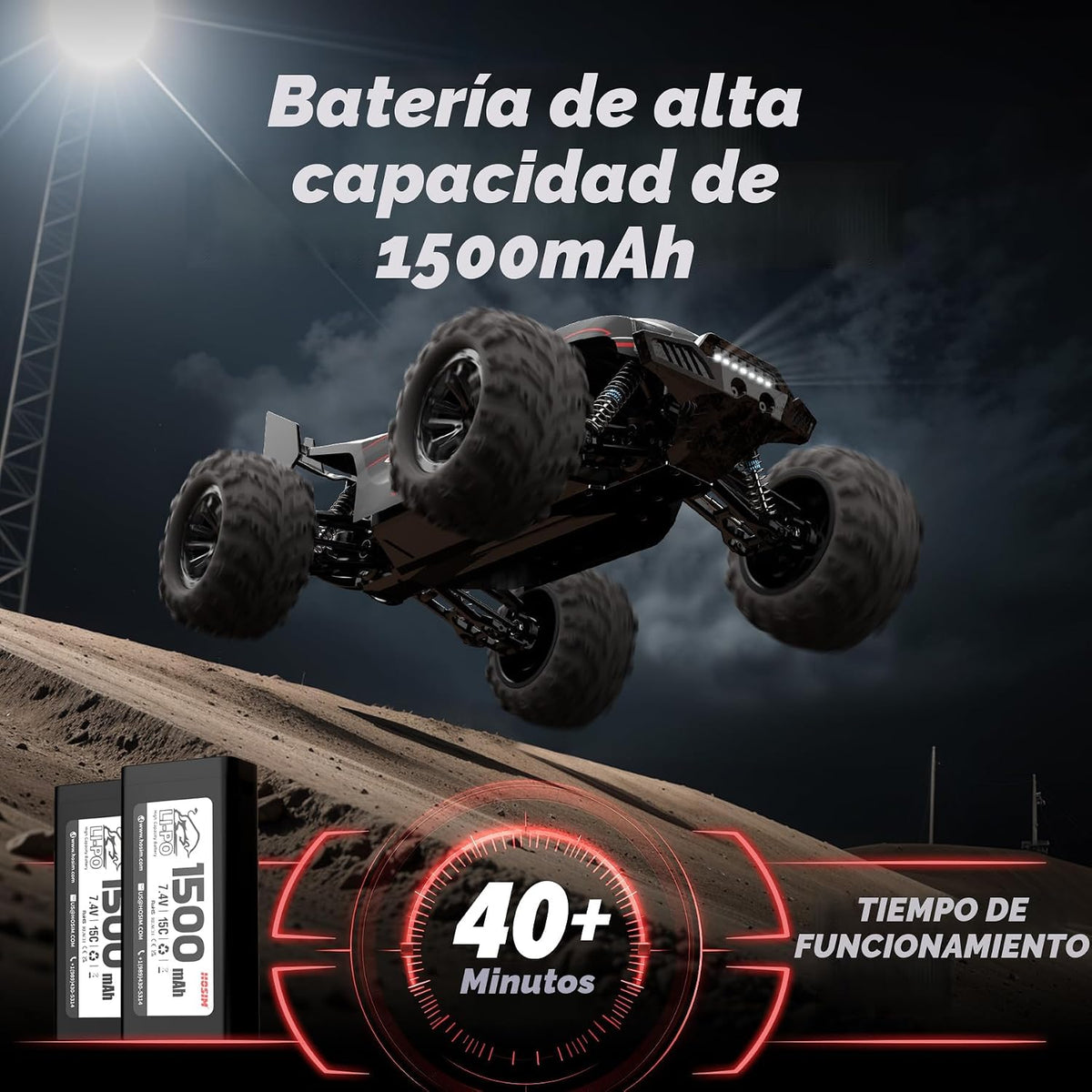 Hosim Coche RC 1\/10 para adultos y niños de 48+KMH, auto eléctrico...