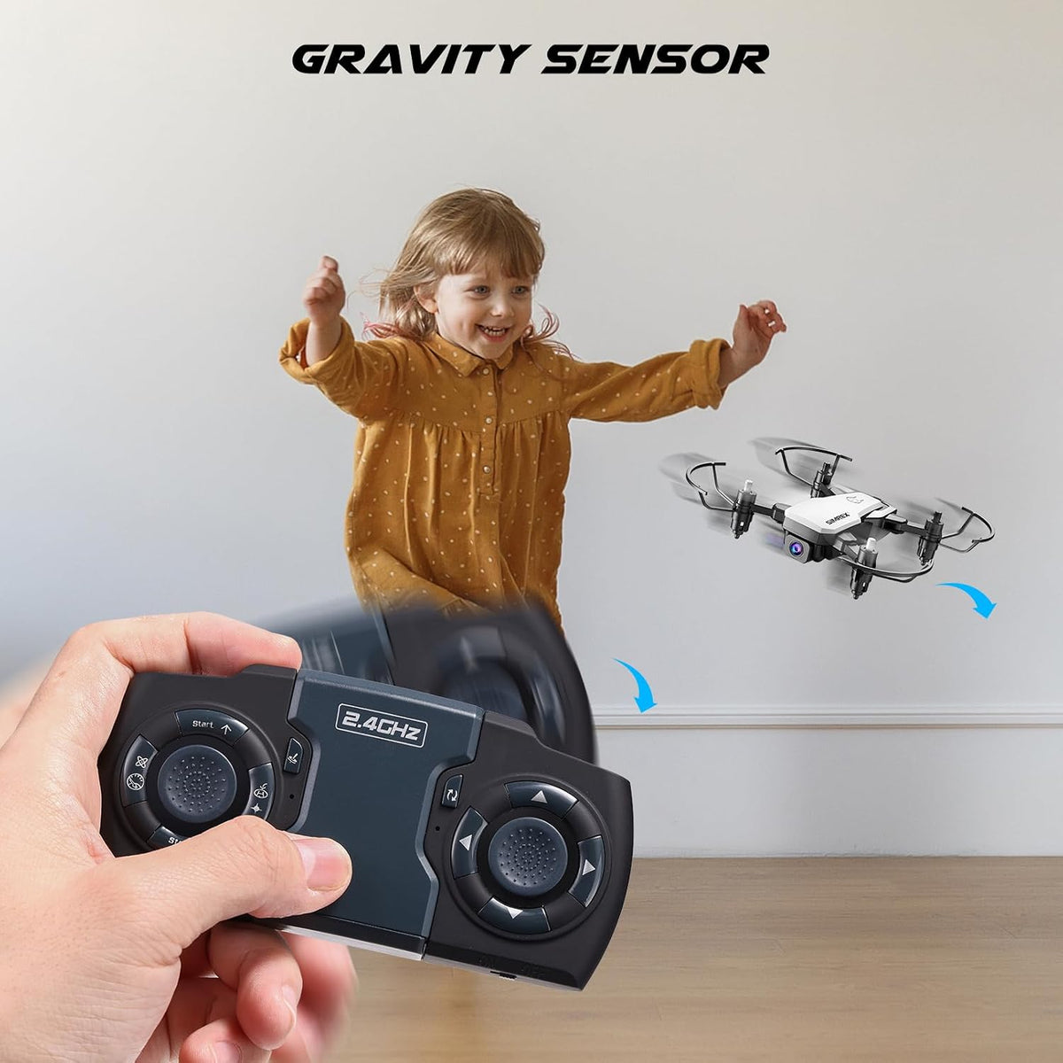 SIMREX Mini dron para niños principiantes: cuadricóptero RC plegabl...