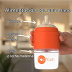 PopYum Biberón de 5 oz con fórmula anticólica naranja para hacer\/m...